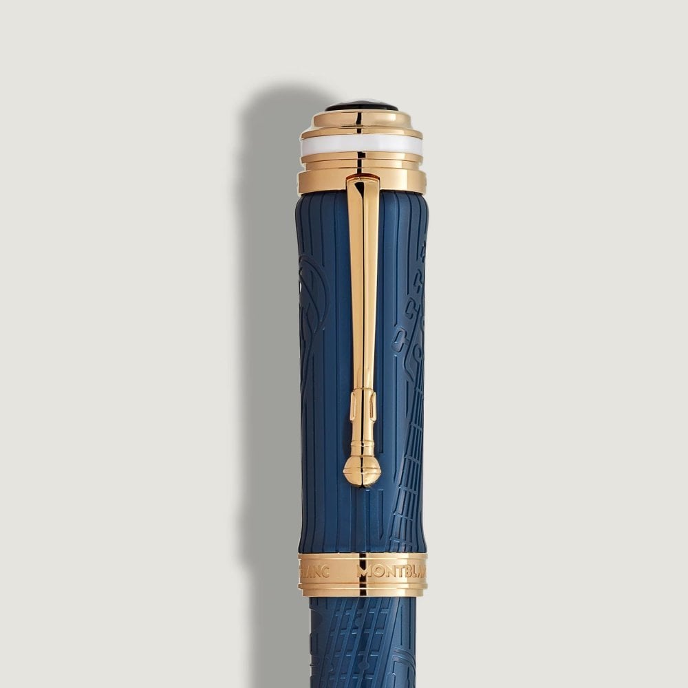 Montblanc - Stilografica Homage To Queen - Resina Blu - Oro