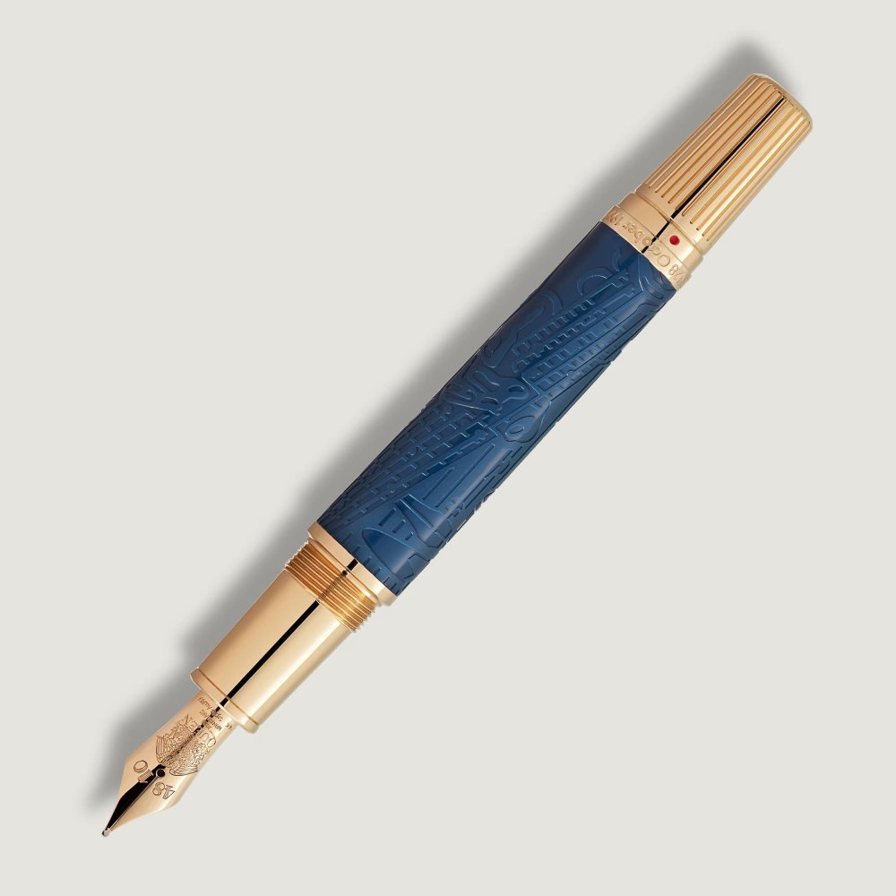 Montblanc - Stilografica Homage To Queen - Resina Blu - Oro