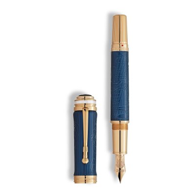 Montblanc - Stilografica Homage To Queen - Resina Blu - Oro