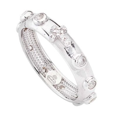 Amen - Anello Rosario - Argento 925 - Zirconi