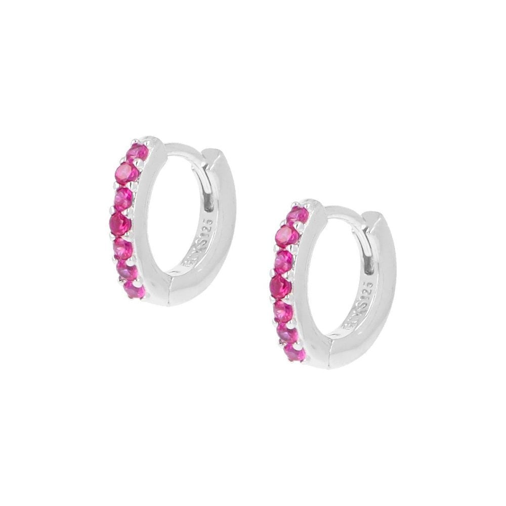 Amen - Orecchini Tennis - Zirconi Fucsia - Argento
