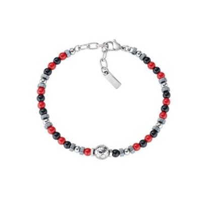 Amen - Bracciale Tifoso - Acciaio - Rosso Nero
