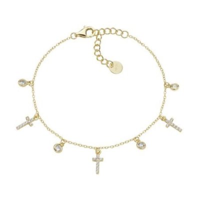 Amen - Bracciale Multicharm - Dorato - Zirconi