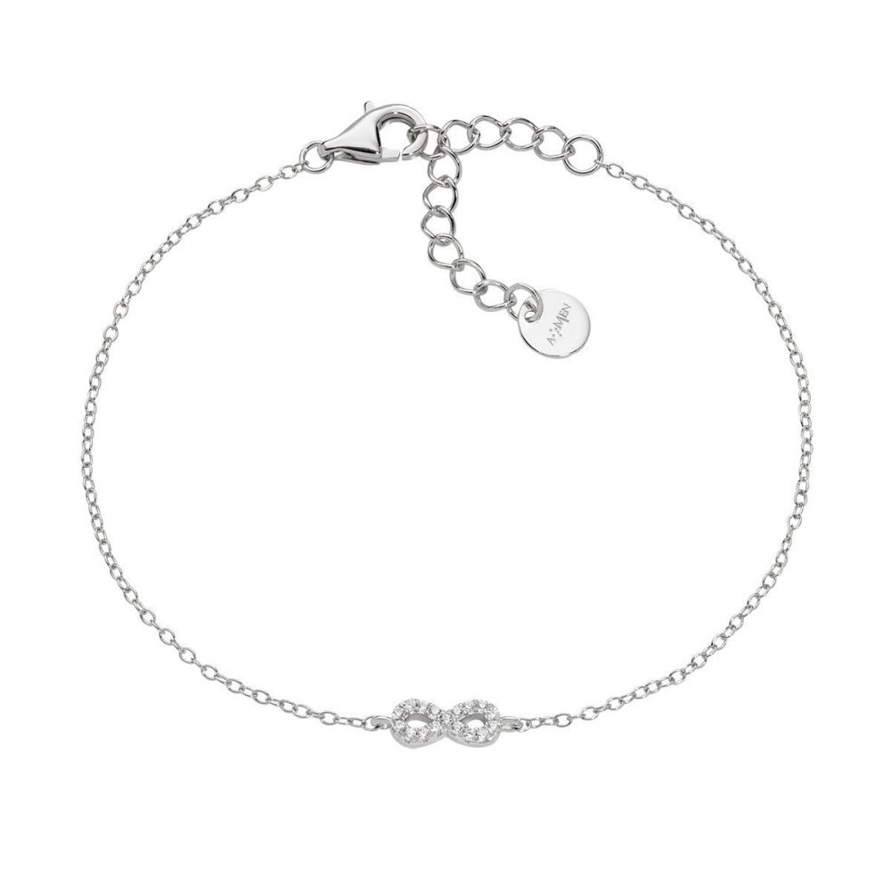 Amen - Bracciale Mini Infinito - Argento - Zirconi