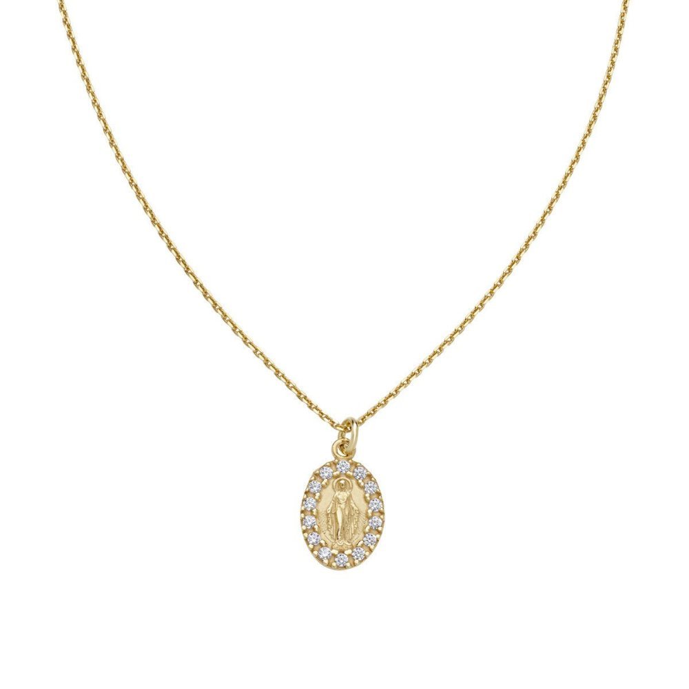 Amen - Collana Mini Madonna - Zirconi - Dorata