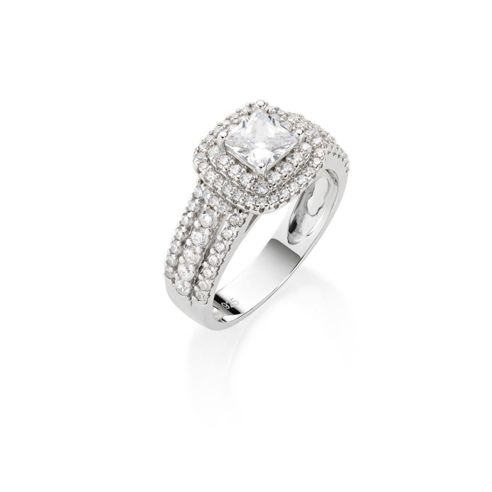 Amen - Anello A Fascia - Zircone Taglio Princess