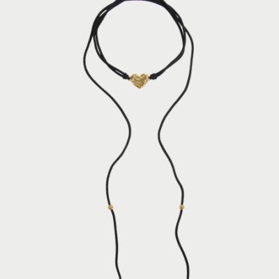 Rue Des Mille - Choker Cuore - Oro 18 Kt - Tessuto Nero