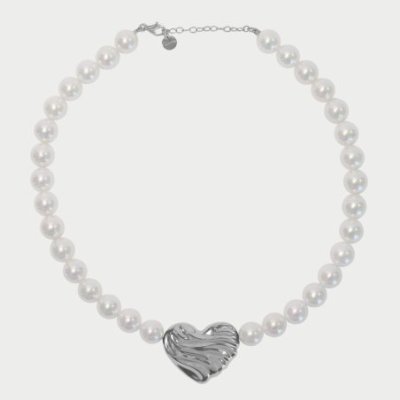 Rue Des Mille - Girocollo Cuore - Perle - Oro/Rodio