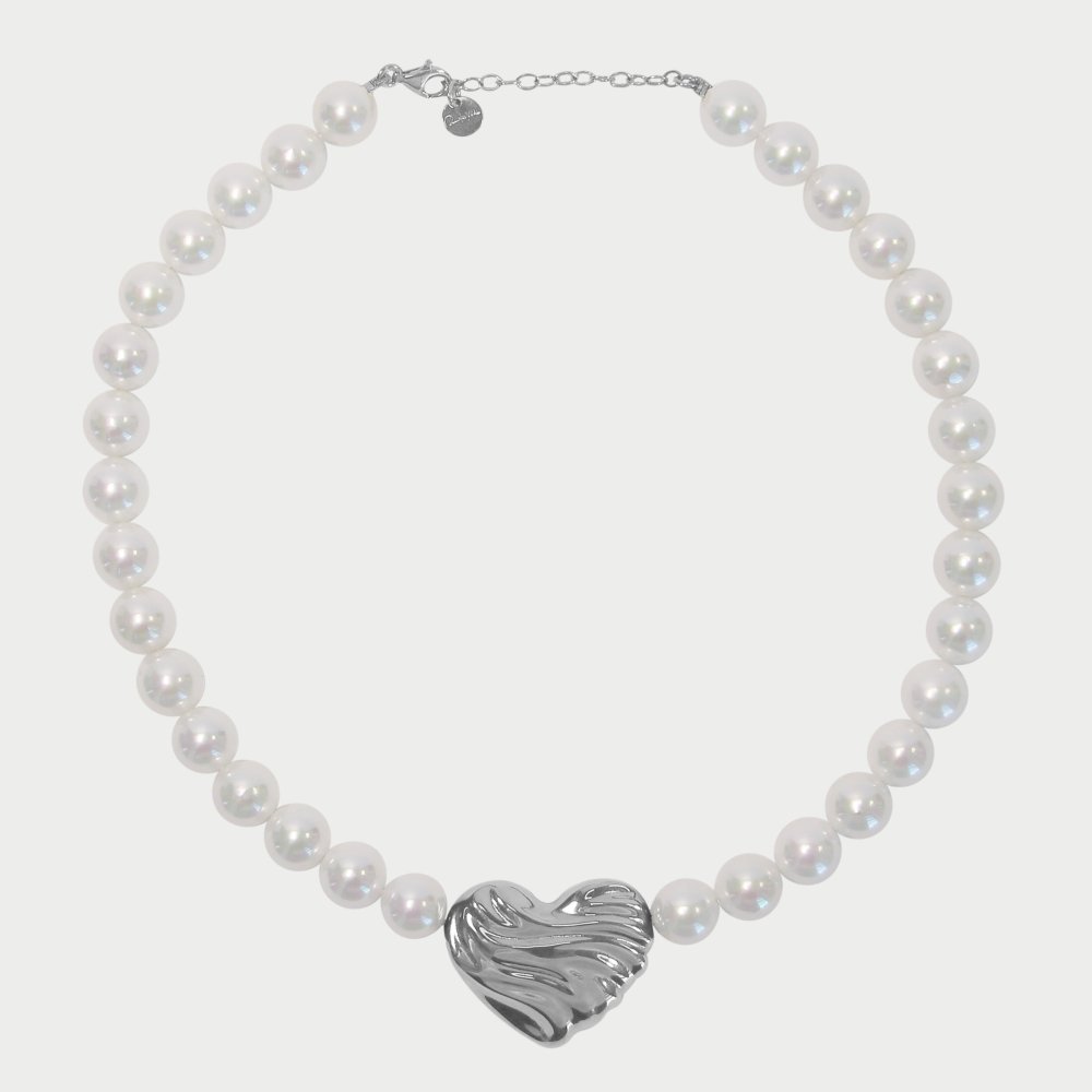 Rue Des Mille - Girocollo Cuore - Perle - Oro/Rodio