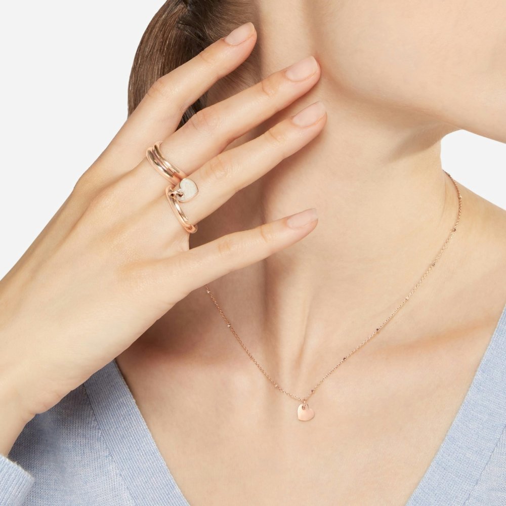 Dodo - Ciondolo Cuore - Oro Rosa - Smalto