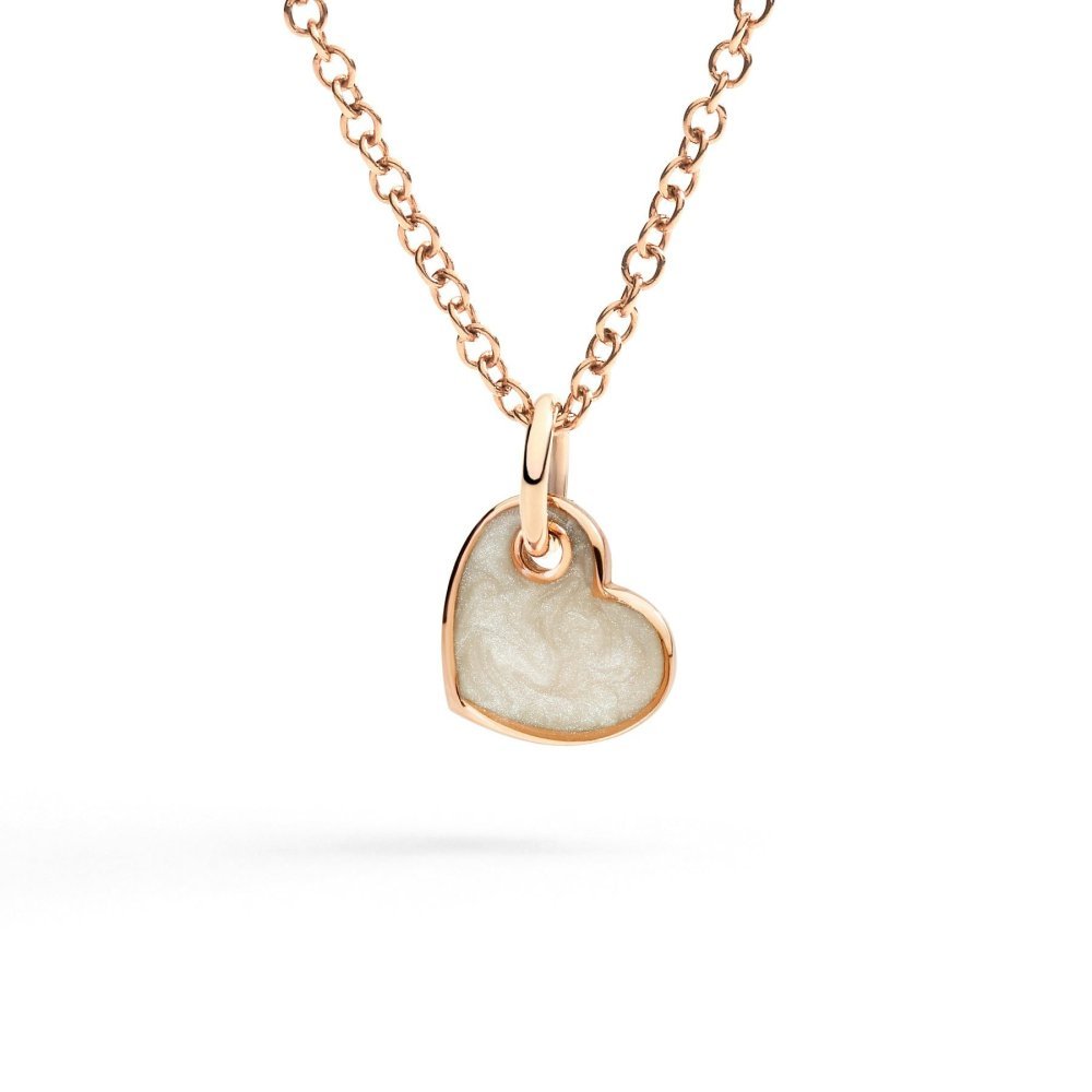 Dodo - Ciondolo Cuore - Oro Rosa - Smalto