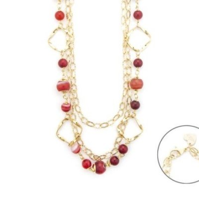 4Us Cesare Paciotti - Collana Agata Rossa - Eleganza