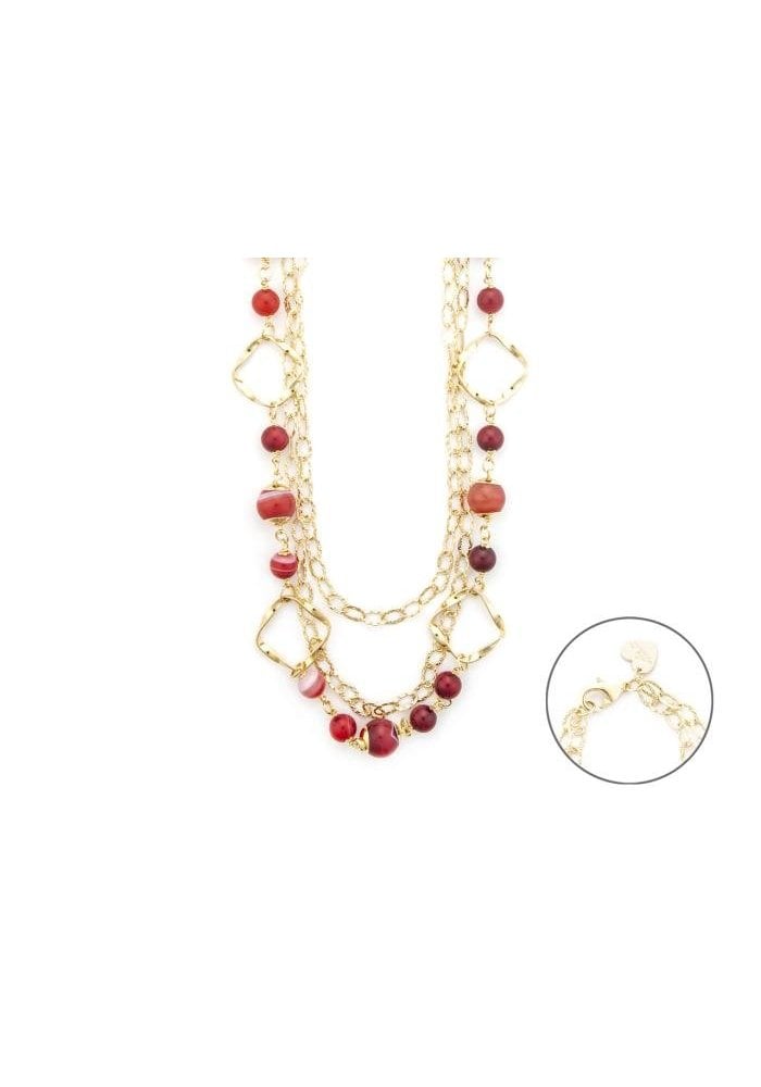 4Us Cesare Paciotti - Collana Agata Rossa - Eleganza