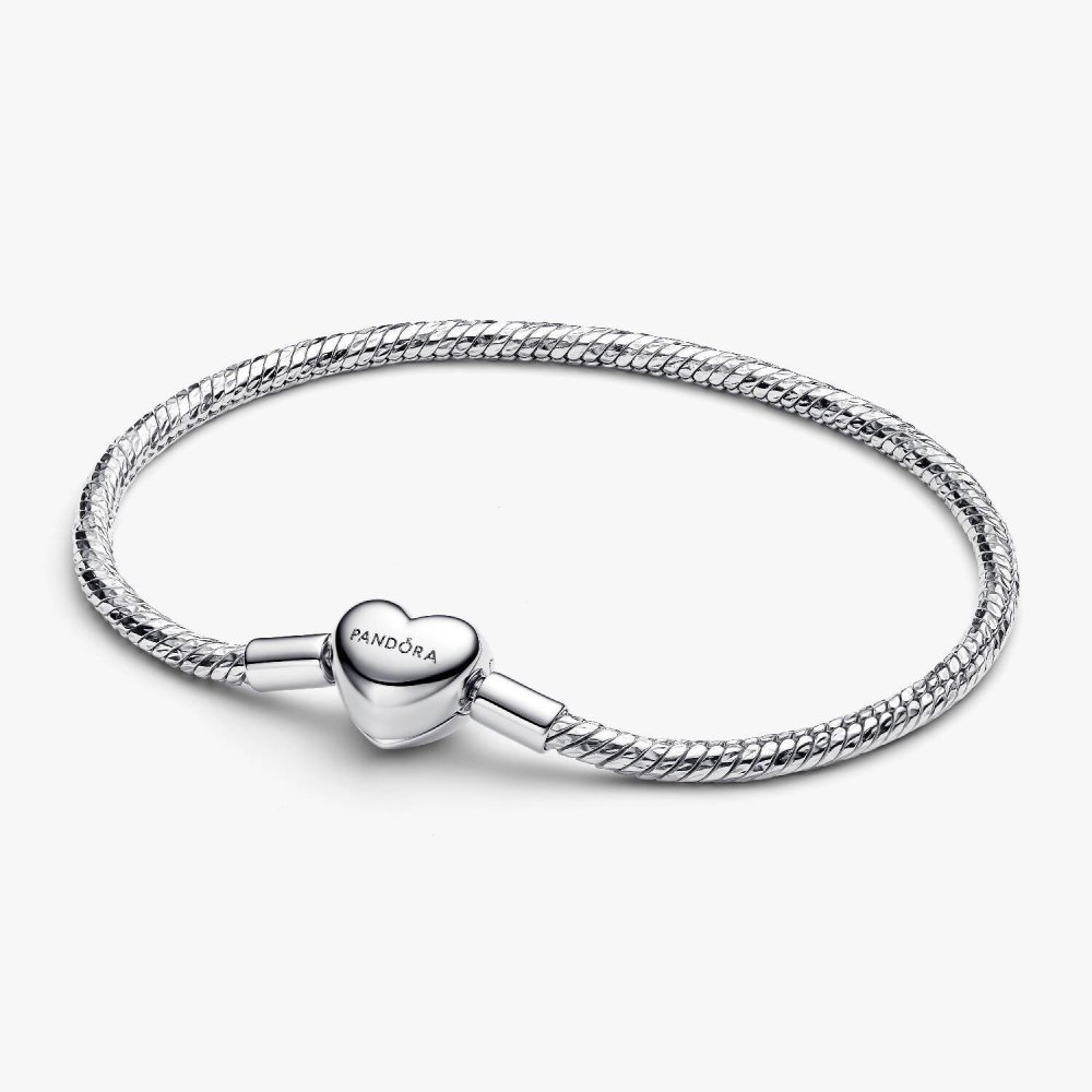 Bracciale Maglia Snake Sfaccettata con Chiusura a Cuore