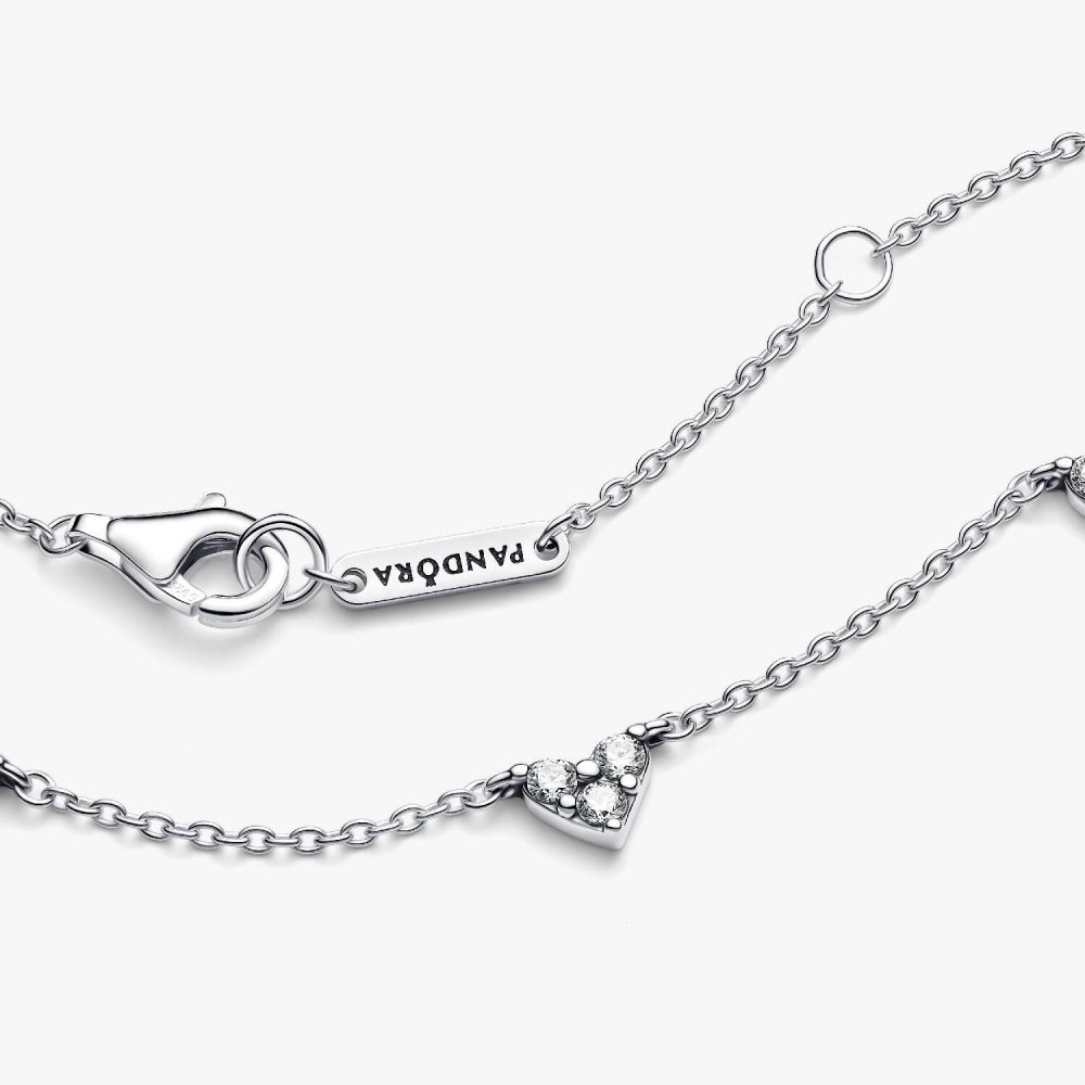 Collana Cuori con Tre Pietre