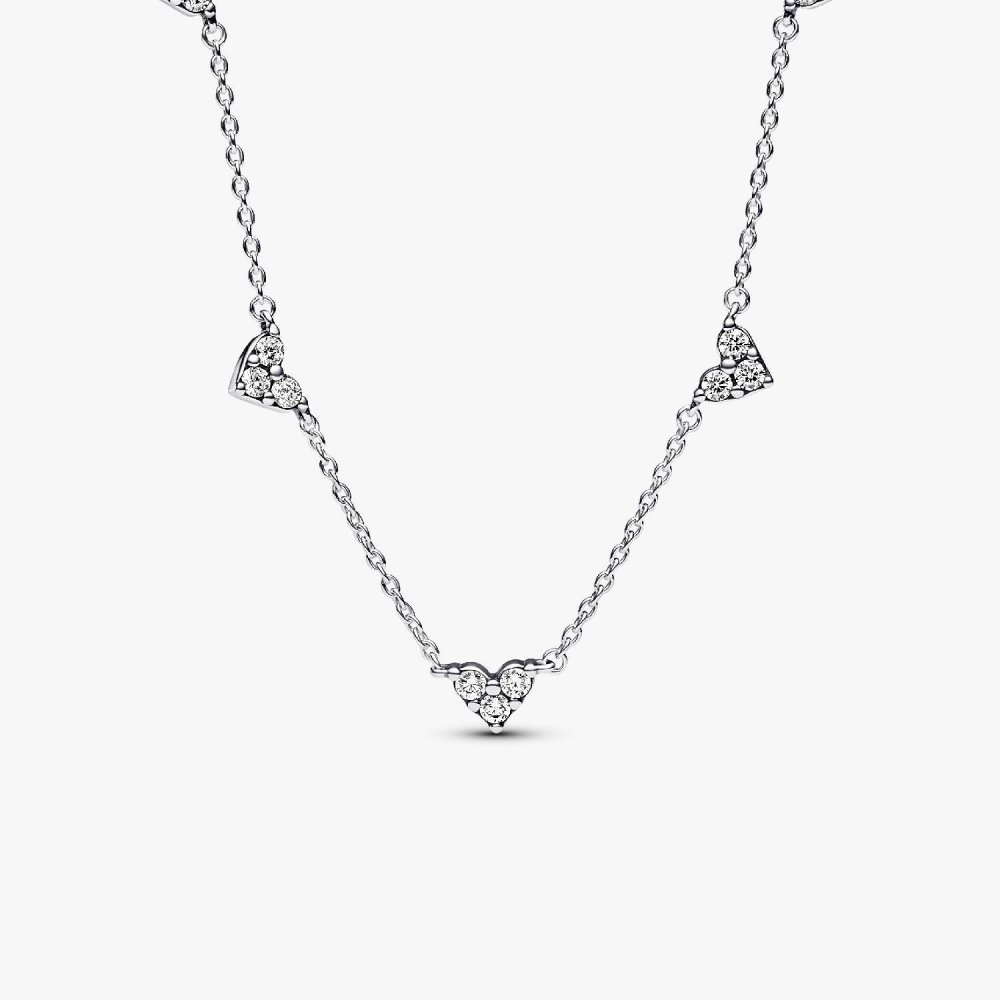 Collana Cuori con Tre Pietre