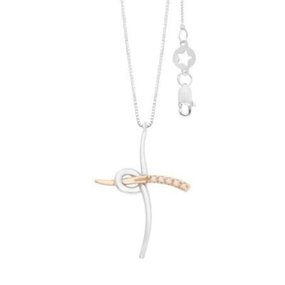 Comete Gioielli - Collana Croce - Oro Bianco - Diamanti
