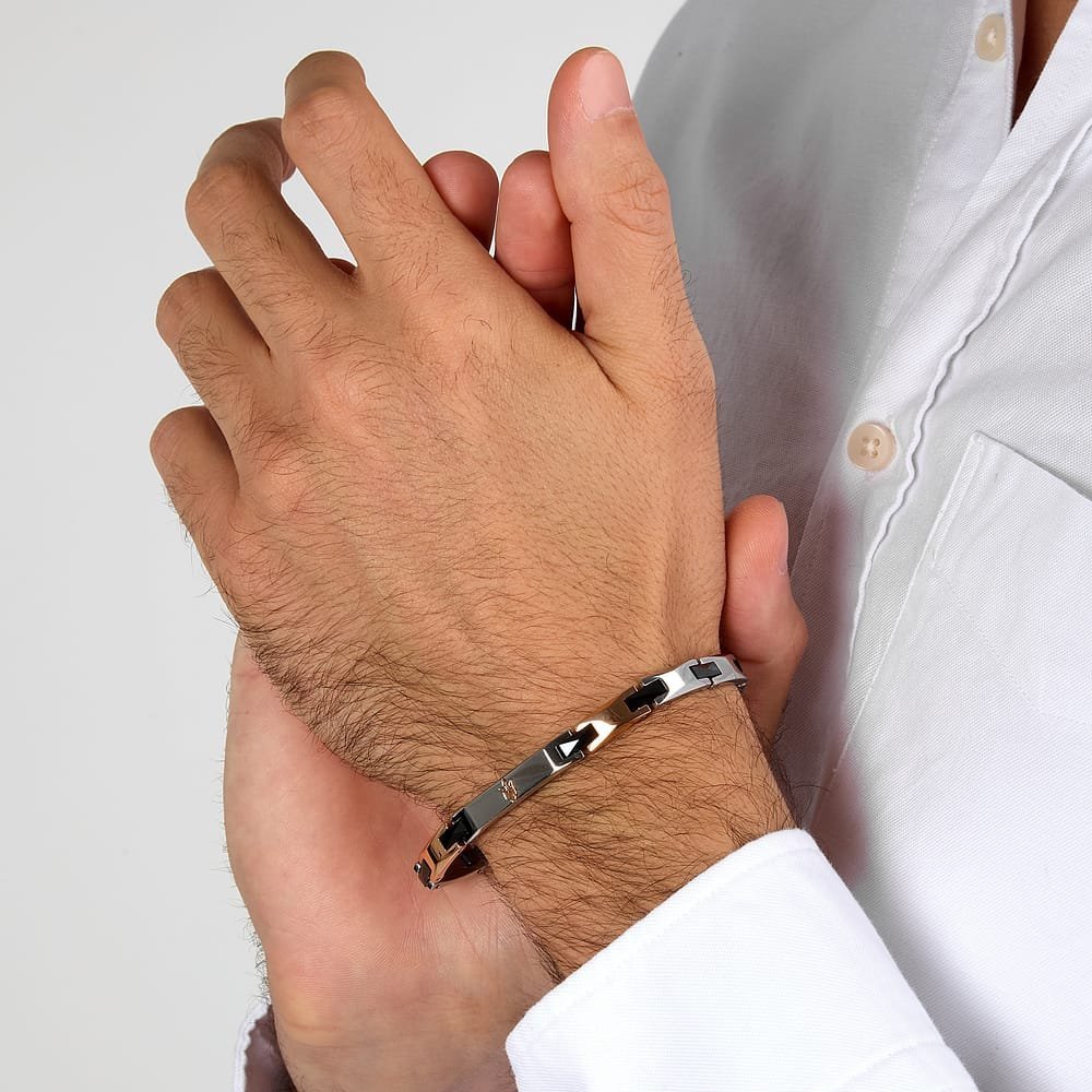 Maserati Gioielli - Bracciale Ceramic - Uomo - Acciaio