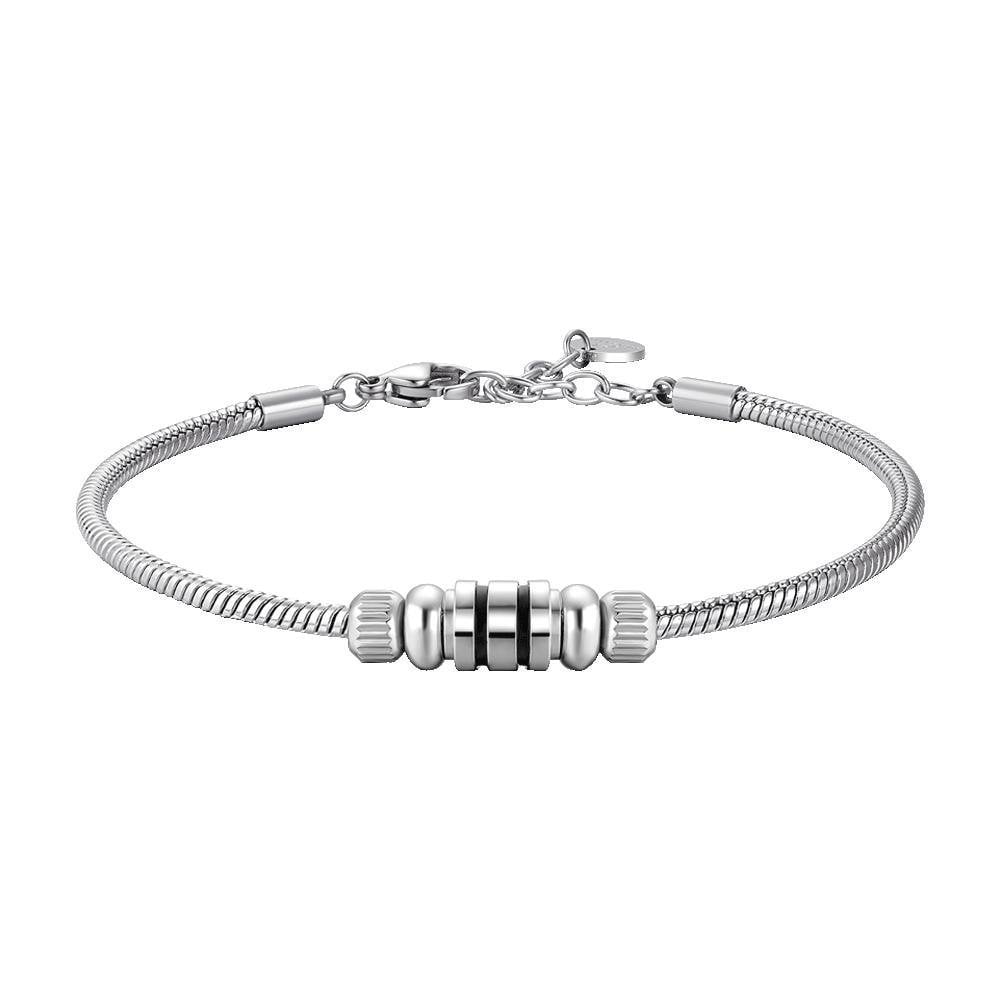 Luca Barra - Bracciale Uomo - Acciaio - Smalto Nero