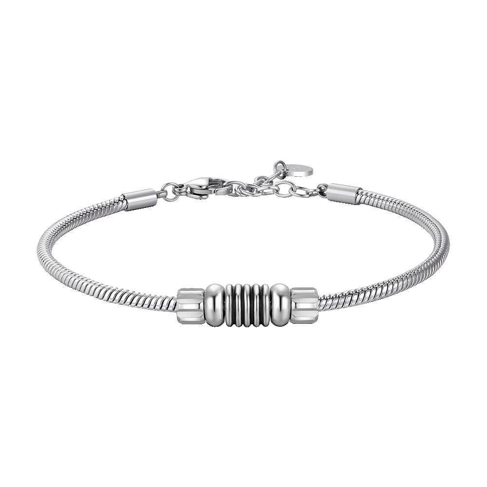 Luca Barra - Bracciale Uomo - Acciaio - Smalto Nero