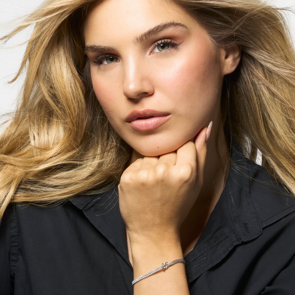 Luca Barra - Bracciale Donna - Nodo - Zirconi Bianchi