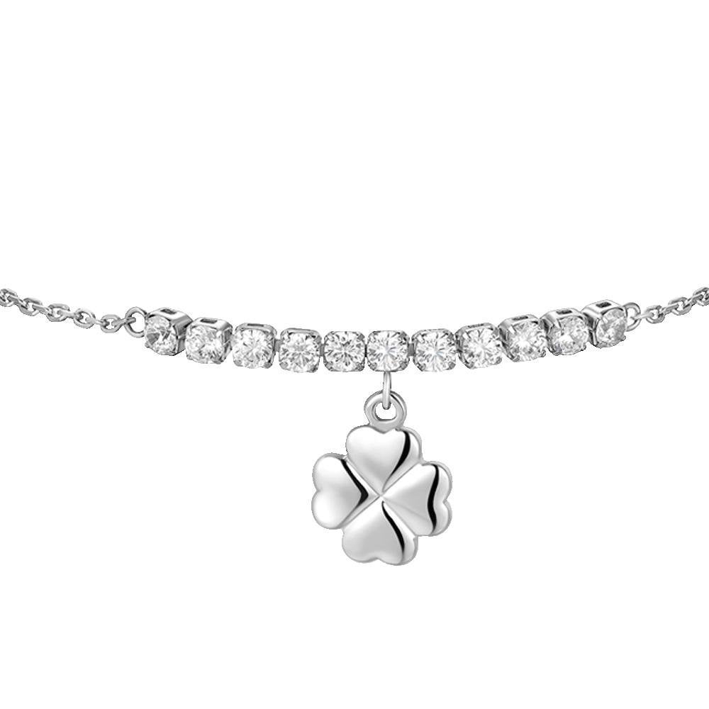 Luca Barra - Bracciale Quadrifoglio - Acciaio - Zirconi