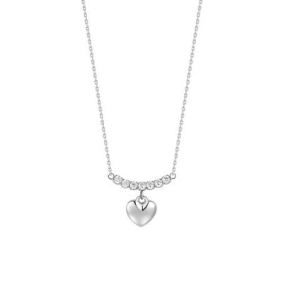 Luca Barra - Collana Cuore - Acciaio - Zirconi