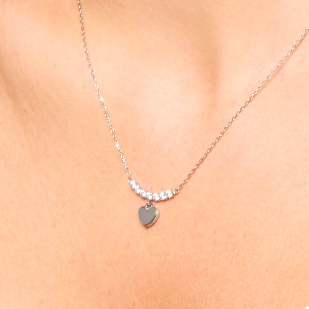 Luca Barra - Collana Cuore - Acciaio - Zirconi