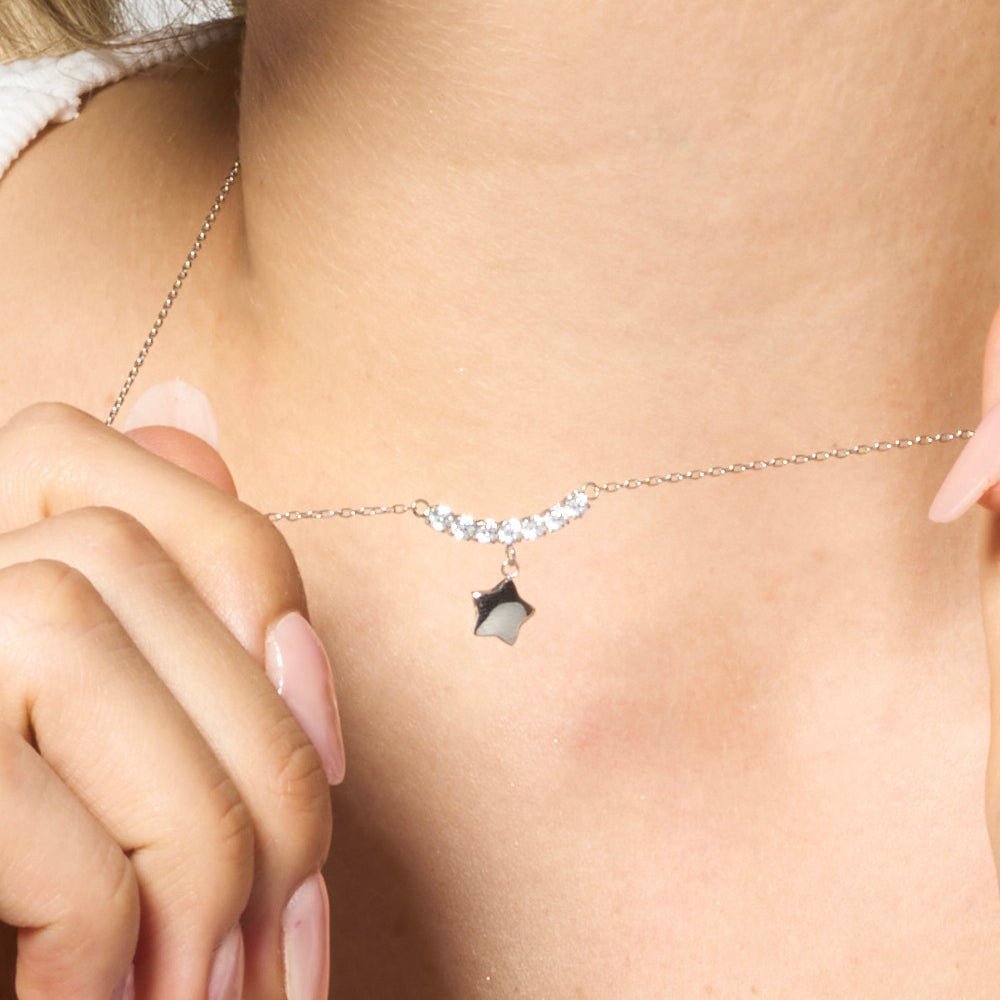 Luca Barra - Collana Stella - Acciaio - Zirconi