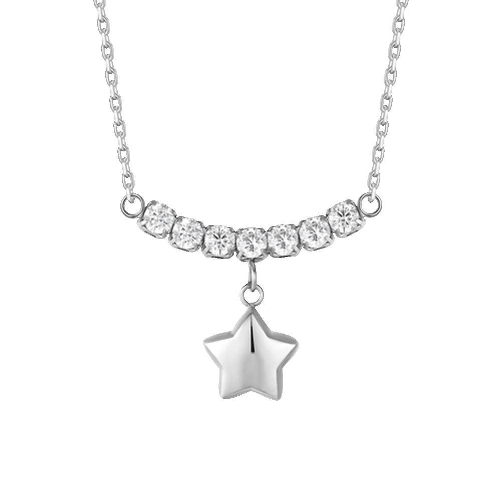 Luca Barra - Collana Stella - Acciaio - Zirconi