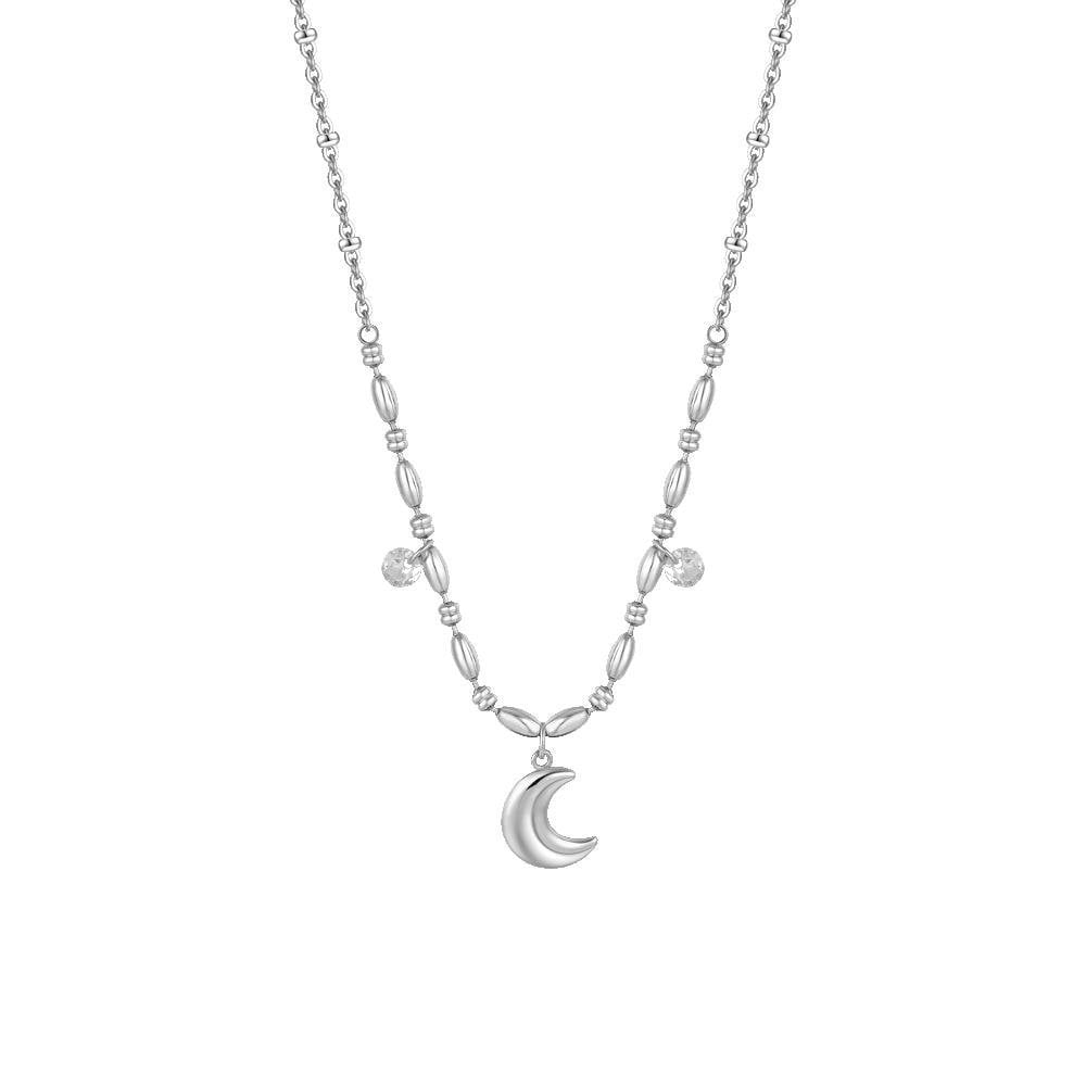 Luca Barra - Collana Donna - Acciaio - Zirconi Bianchi