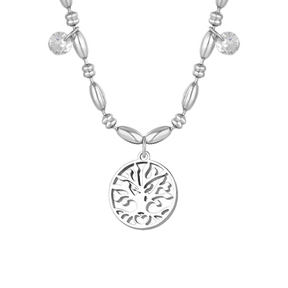 Luca Barra - Collana Albero Vita - Acciaio - Zirconi