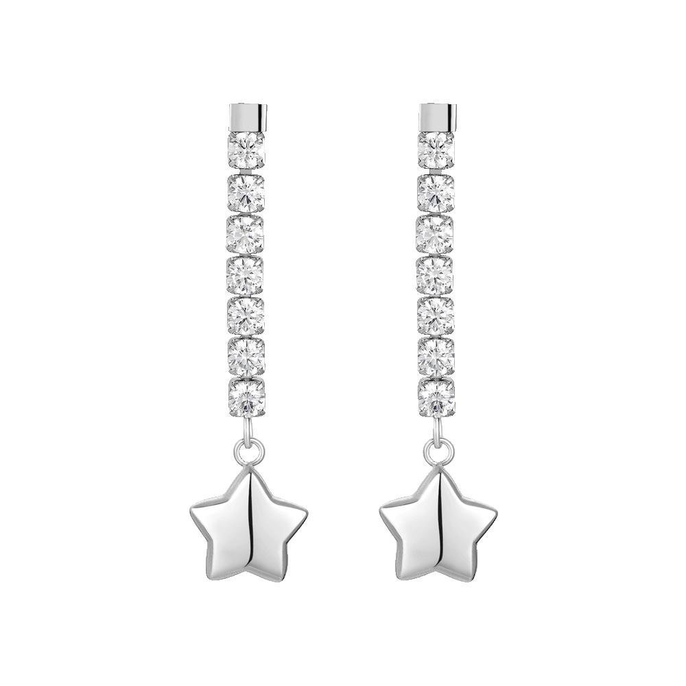 Luca Barra - Orecchini Stella - Acciaio - Zirconi