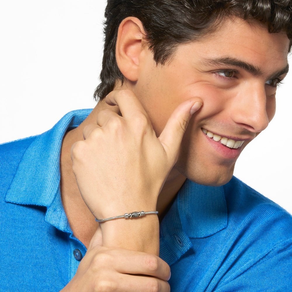 Luca Barra - Bracciale Uomo - Acciaio - Smalto Nero