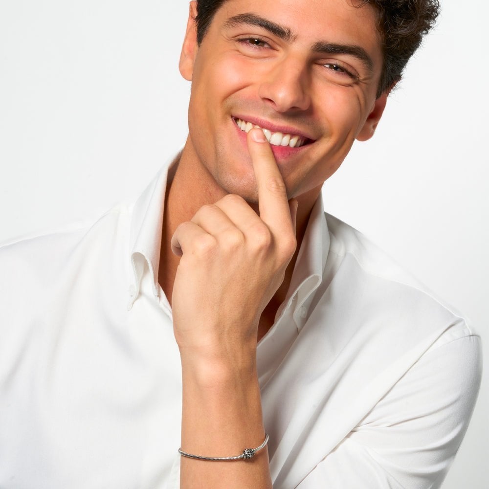 Luca Barra - Bracciale Uomo - Acciaio - Smalto Nero