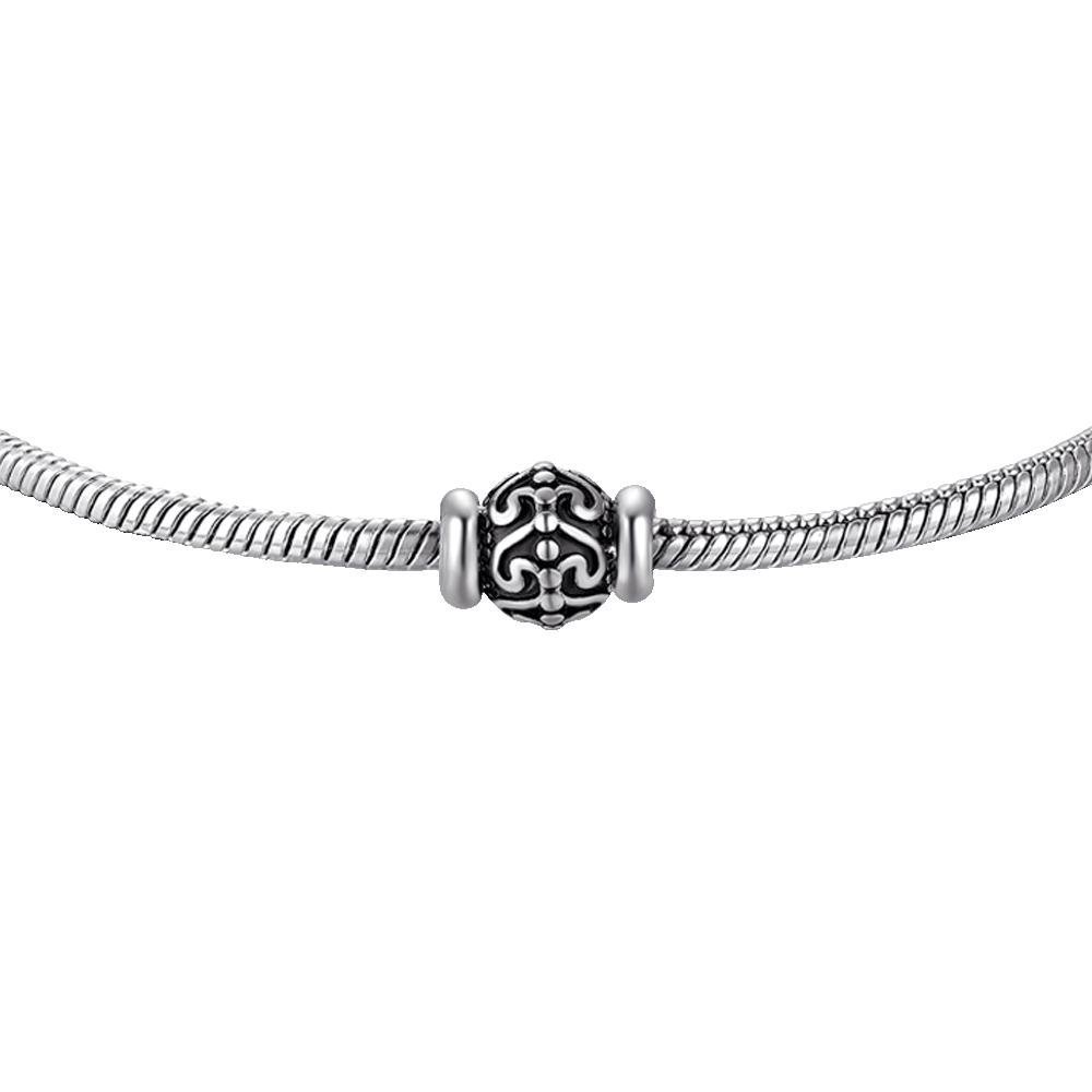 Luca Barra - Bracciale Uomo - Acciaio - Smalto Nero