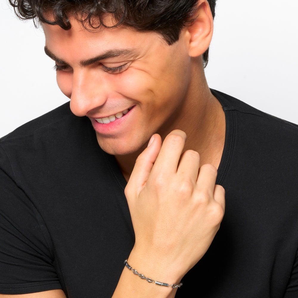 Luca Barra - Bracciale Uomo - Acciaio - Ematite