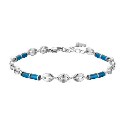 Luca Barra - Bracciale Uomo - Acciaio - Ematite Blu