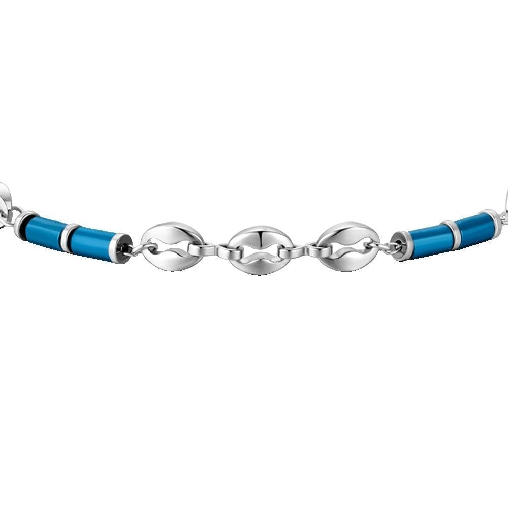 Luca Barra - Bracciale Uomo - Acciaio - Ematite Blu