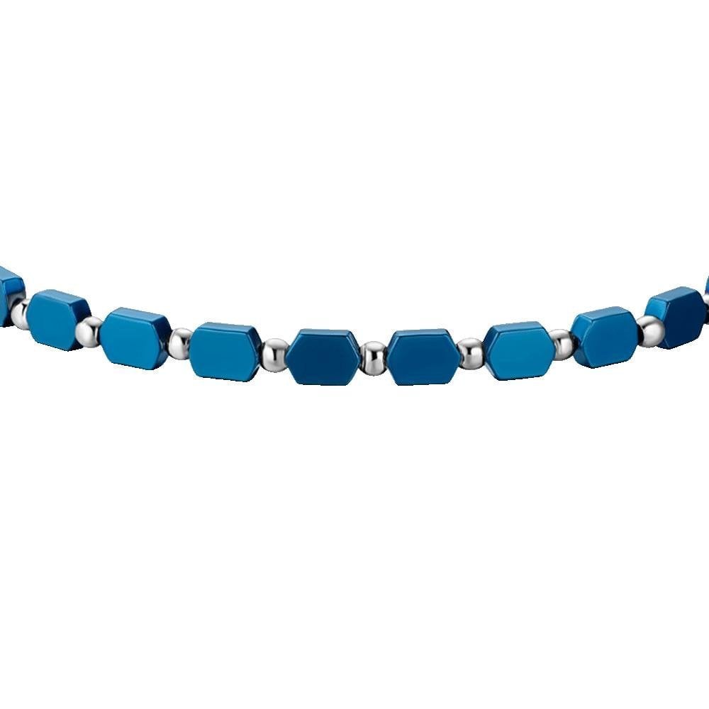 Luca Barra - Bracciale Uomo - Acciaio - Ematite Blu