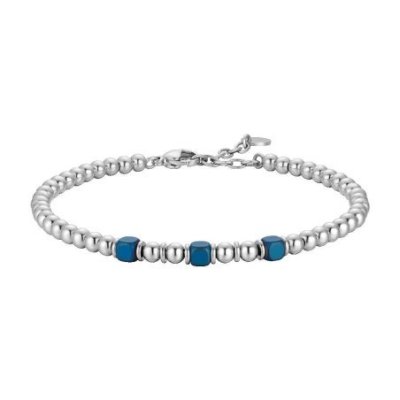 Luca Barra - Bracciale Uomo - Acciaio - Ematite Blu