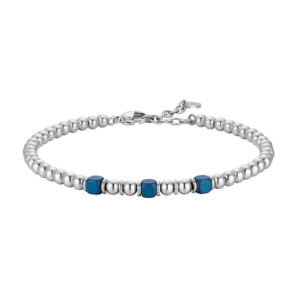 Luca Barra - Bracciale Uomo - Acciaio - Ematite Blu