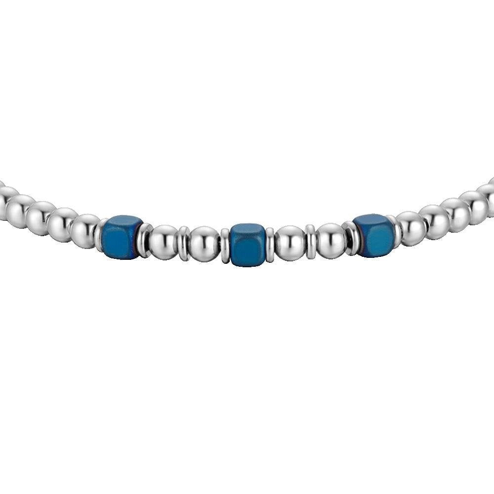 Luca Barra - Bracciale Uomo - Acciaio - Ematite Blu