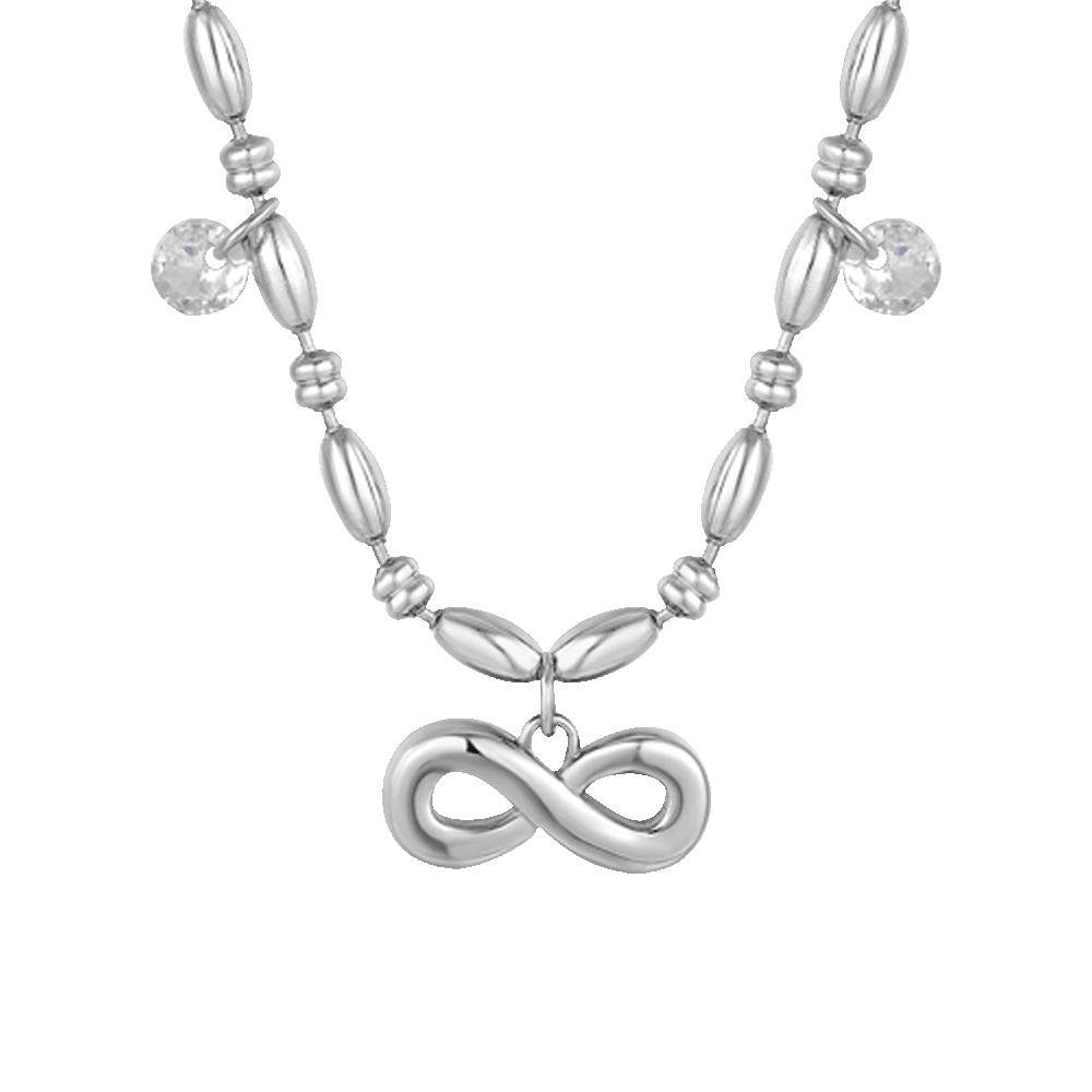 Luca Barra - Collana Infinito - Acciaio - Zirconi