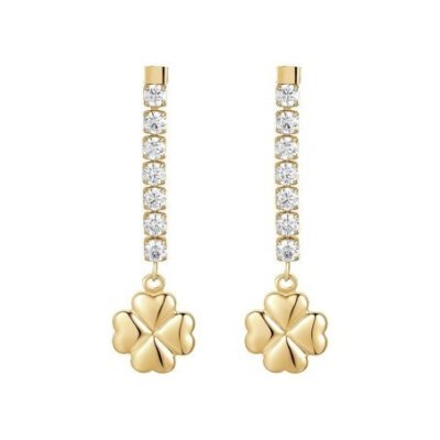 Luca Barra - Orecchini Quadrifoglio - Acciaio Ip Gold