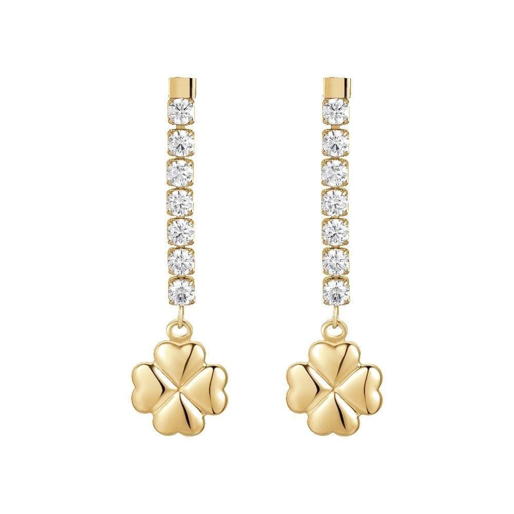 Luca Barra - Orecchini Quadrifoglio - Acciaio Ip Gold