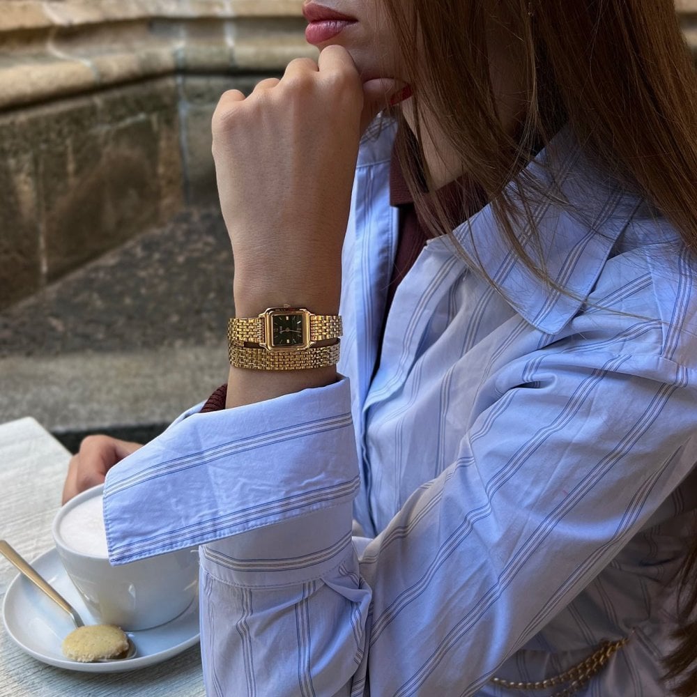 Cluse - Gracieuse Mini - Quadrato Verde - Oro