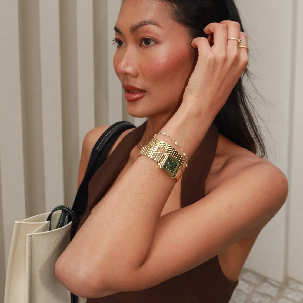 Cluse - Gracieuse Mini - Quadrato Verde - Oro