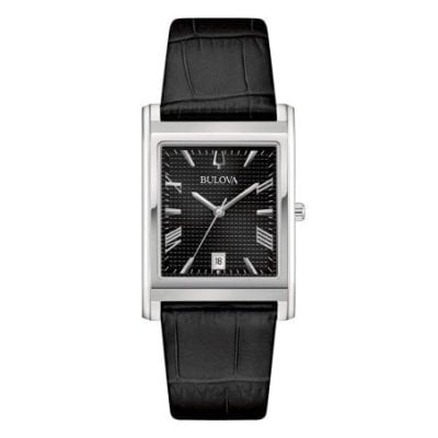 Bulova - Classic Rectangle - Acciaio - Pelle