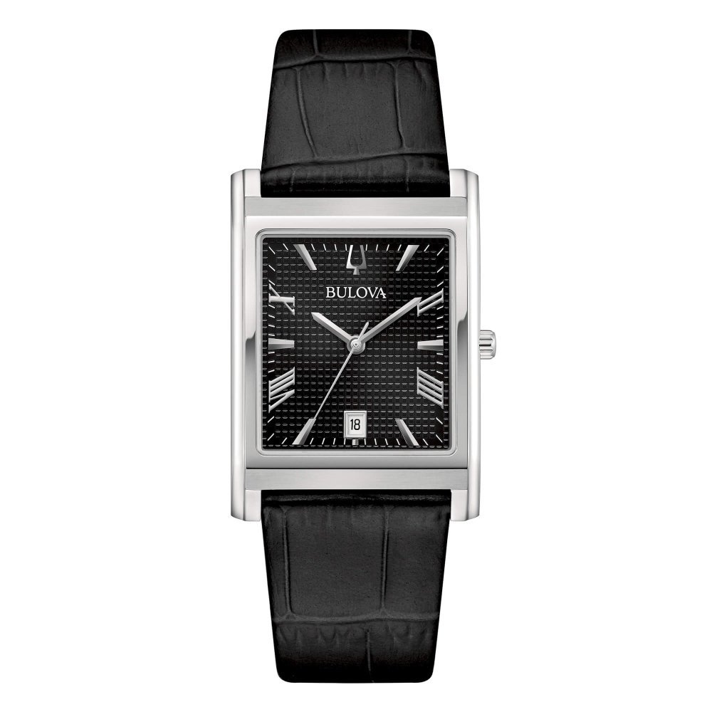 Bulova - Classic Rectangle - Acciaio - Pelle